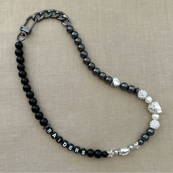 Modern Stone Necklace with Charm - Picture 10 of 13